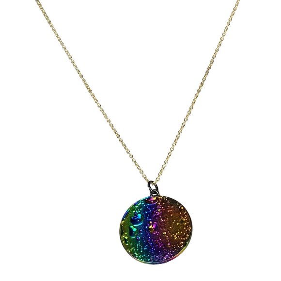 Rainbow Moon Circle Necklace Gold Tone Adjustable Chain Women Jewelry New Clasp - Picture 13 of 15